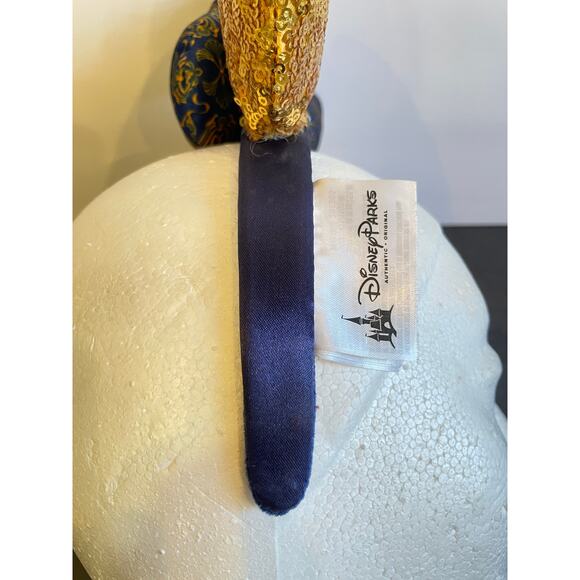 Club 33 Disney Minnie Mouse Headband Ears NWT Blue & Gold Sequined 1st Edition - Picture 6 of 8